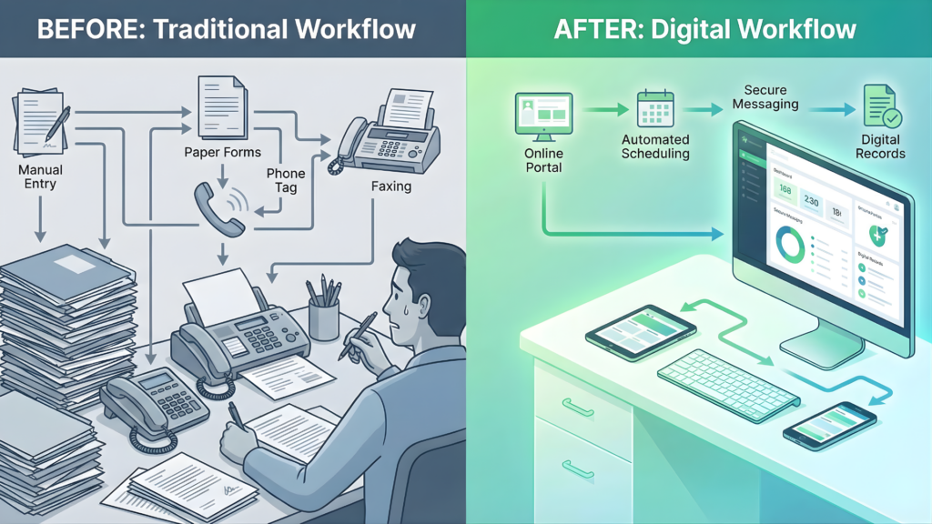 HME case study results showing 30 percent reduction in intake cycle time through integrated telehealth workflows
